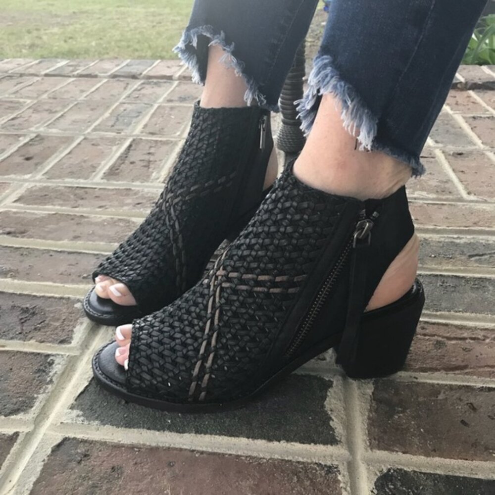 Sam Edelman Cooper Woven Open Toe Bootie Sandal